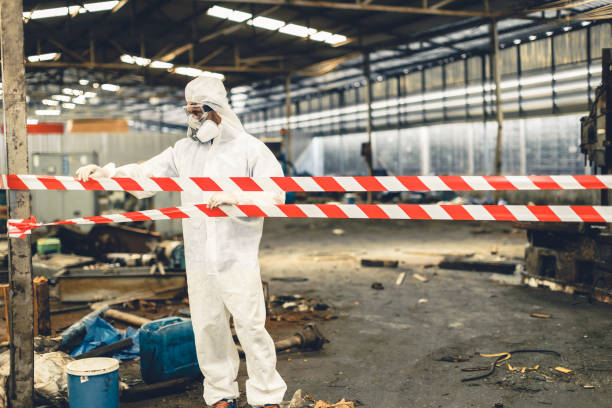 Professional Sewage Cleanup technician working in Somerset, NJ
